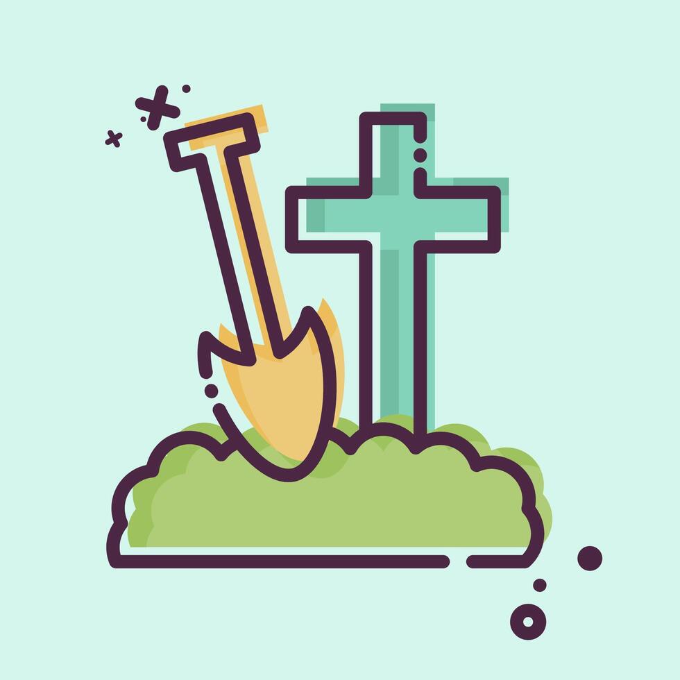 Icon Bury. related to Seath symbol. MBE style. simple illustration vector