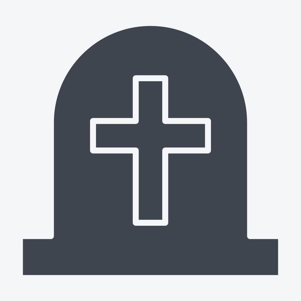 Icon Tombstone. related to Seath symbol. glyph style. simple illustration vector