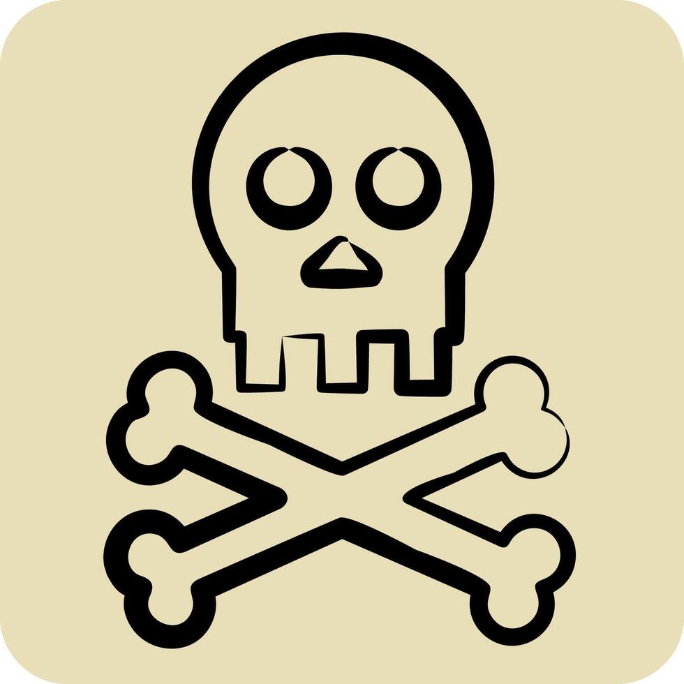 Icon Death. related to Seath symbol. hand drawn style. simple illustration vector