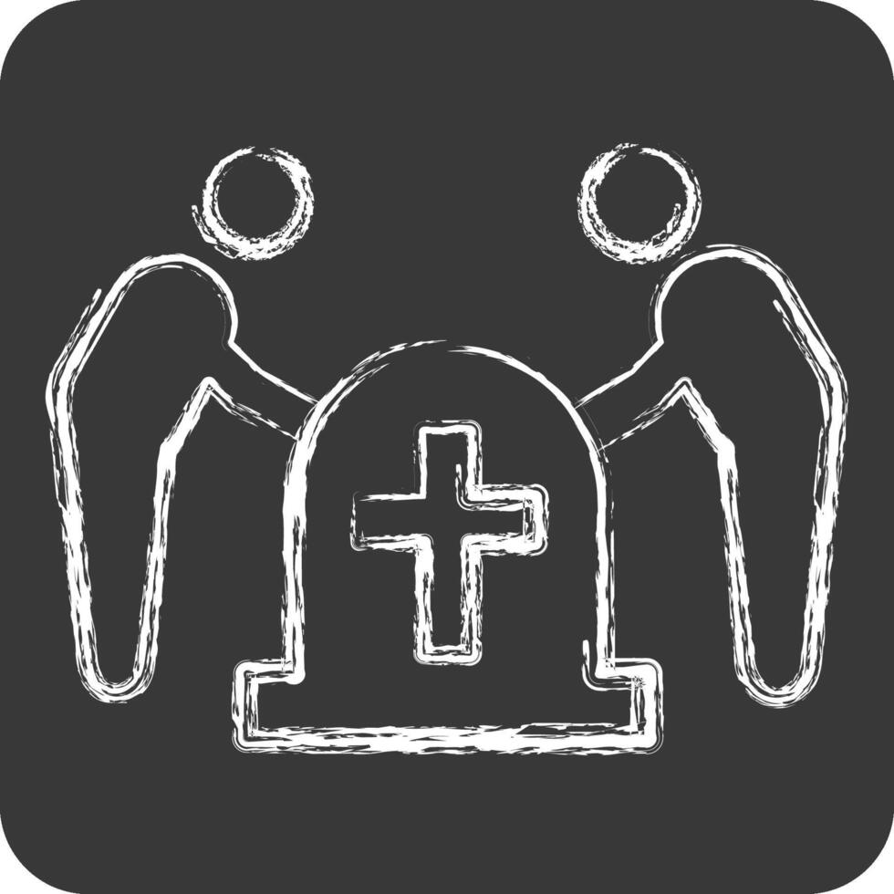 Icon Funeral. related to Seath symbol. chalk Style. simple illustration vector
