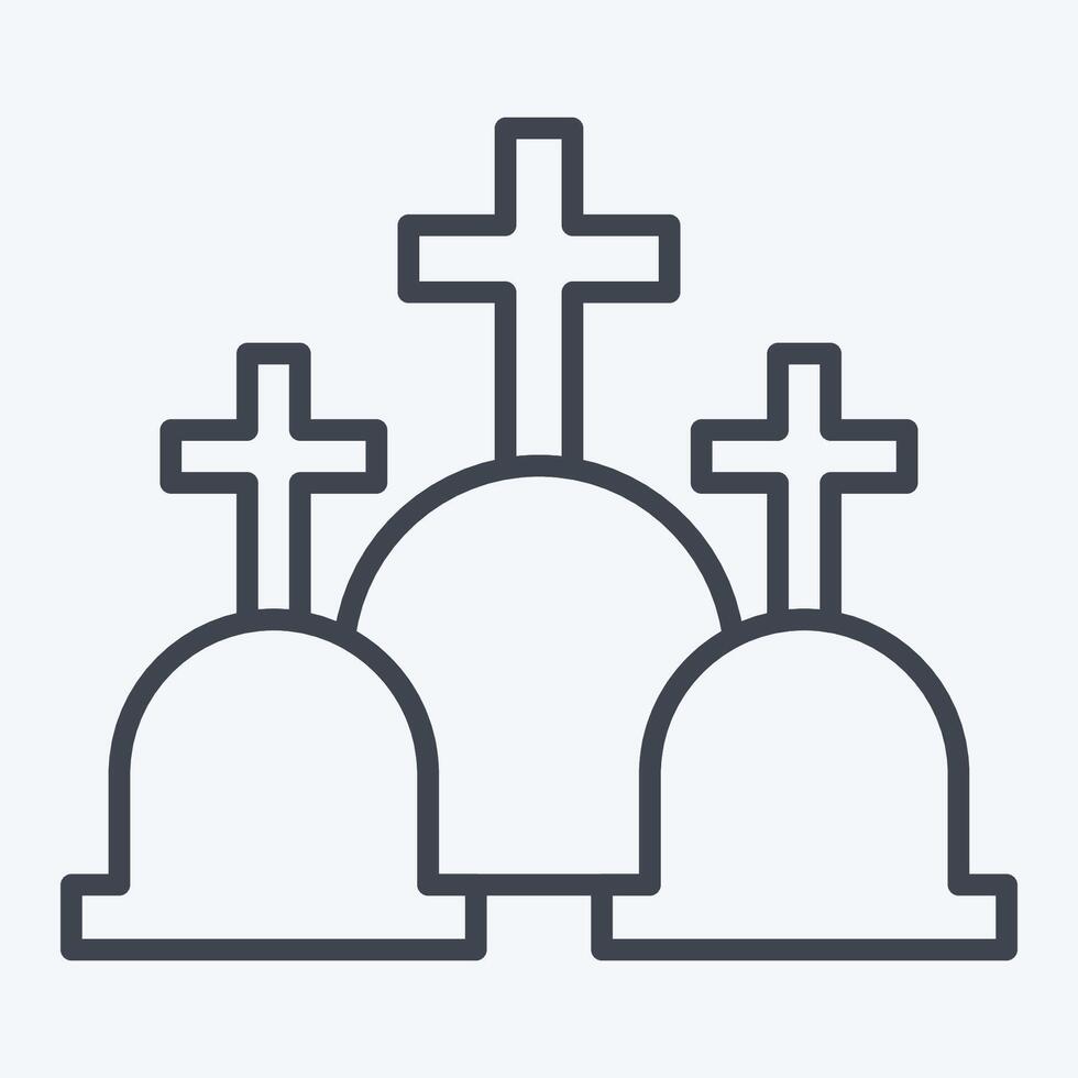 Icon Cemetery. related to Seath symbol. line style. simple illustration vector