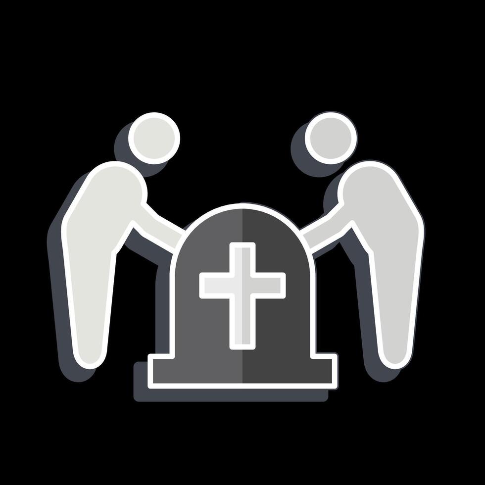 Icon Funeral. related to Seath symbol. glossy style. simple illustration vector