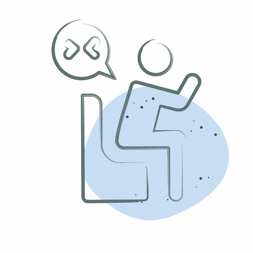 Icon Grief. related to Seath symbol. Color Spot Style. simple illustration vector