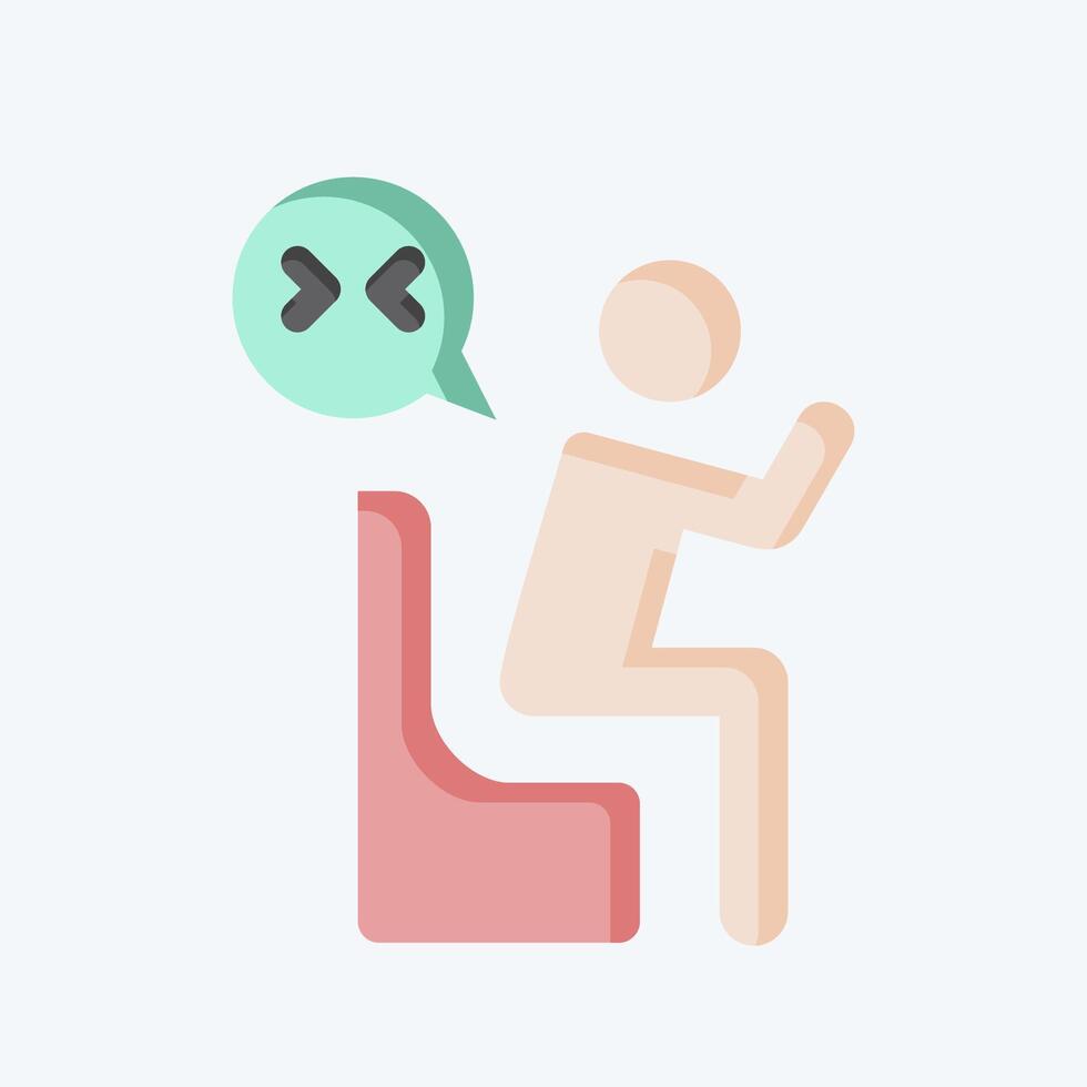 Icon Grief. related to Seath symbol. flat style. simple illustration vector