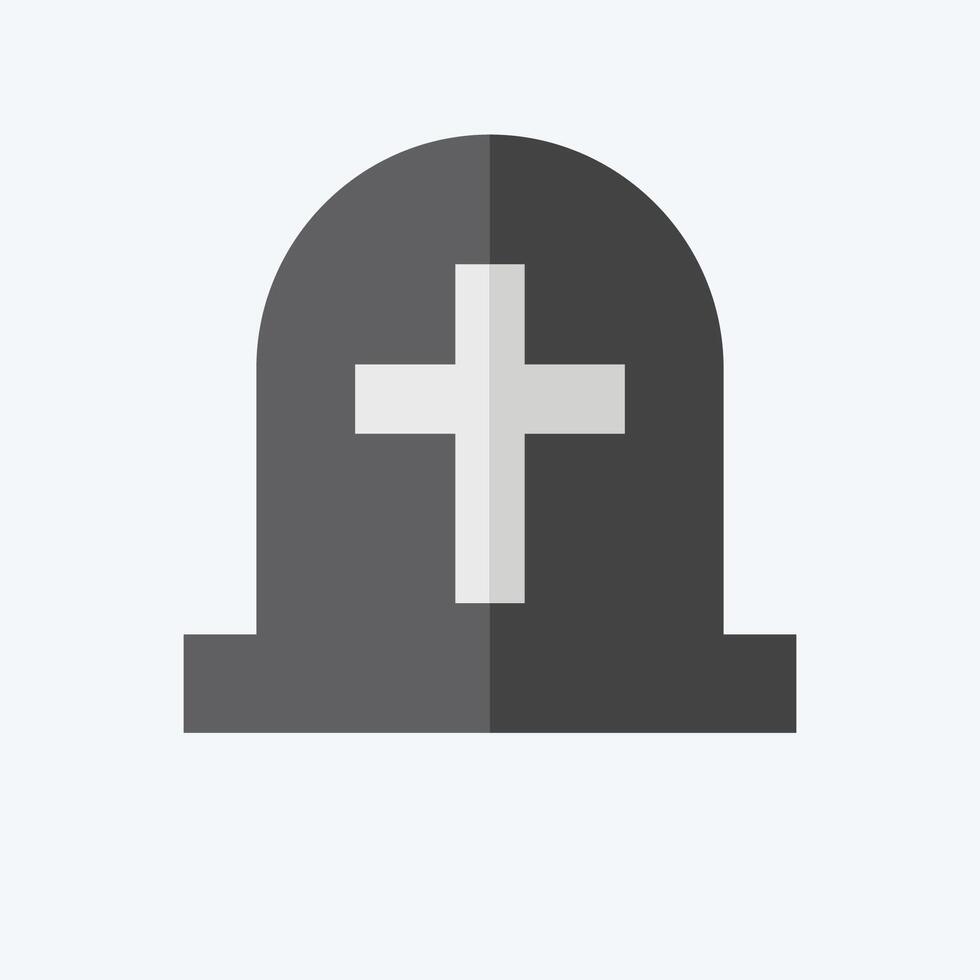 Icon Tombstone. related to Seath symbol. flat style. simple illustration vector