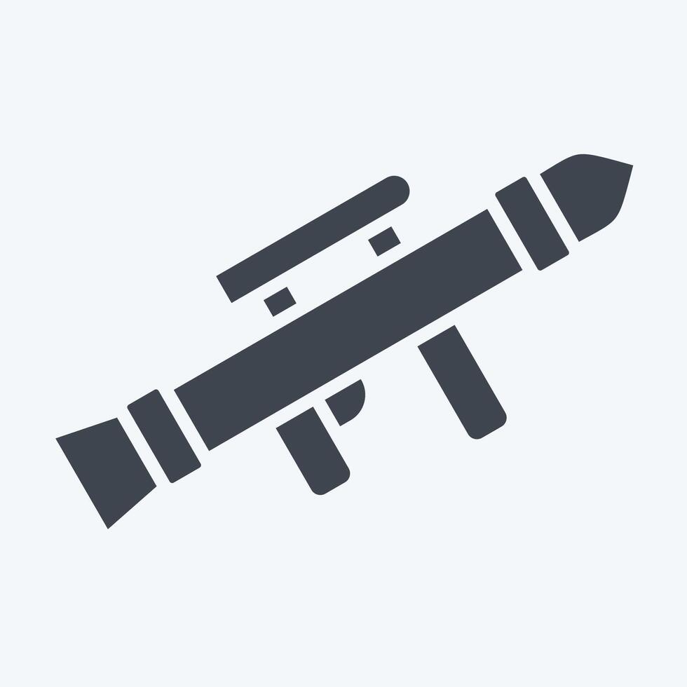Icon Grenade Launcher. related to War Military symbol. glyph style. simple illustration vector