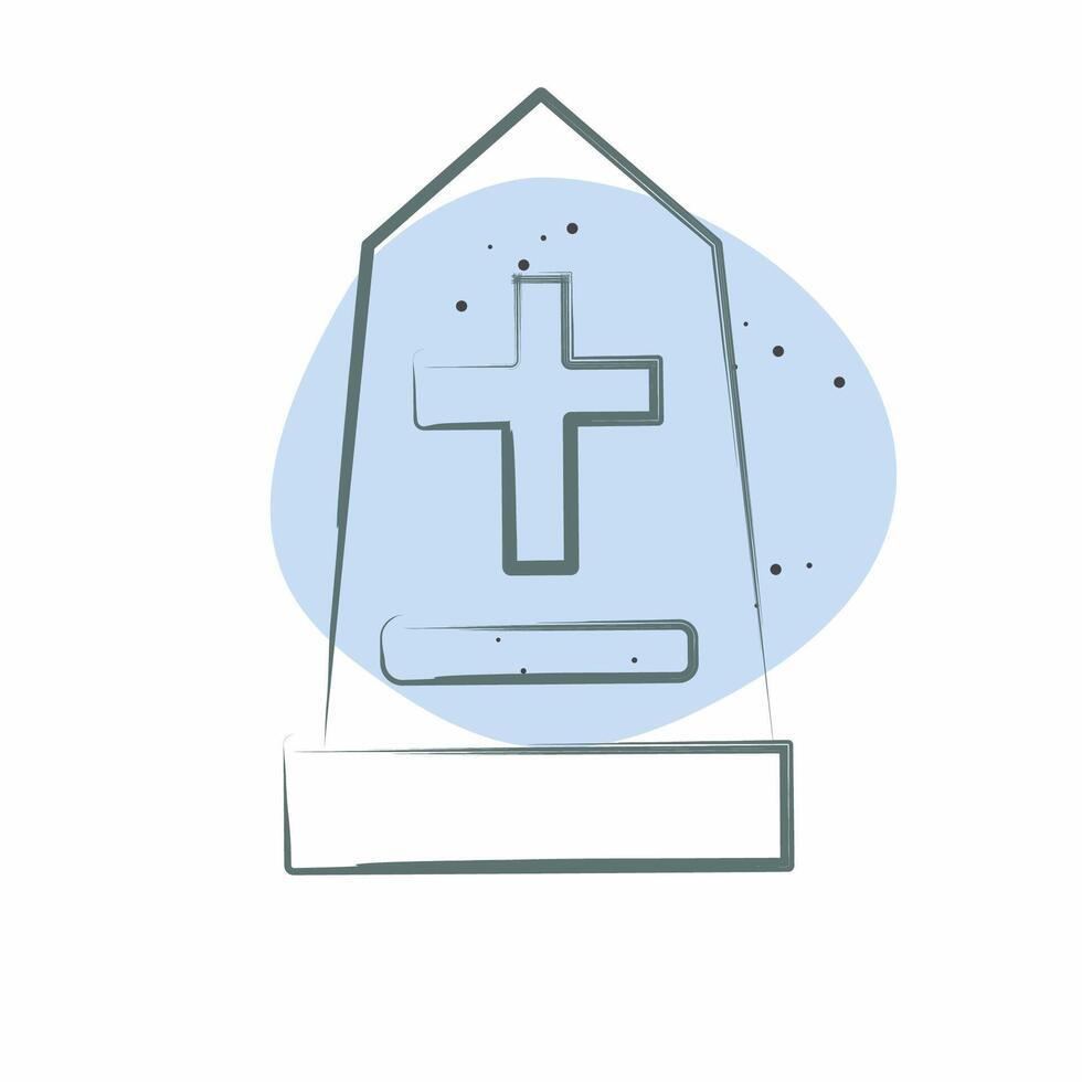 Icon Memorial. related to Seath symbol. Color Spot Style. simple illustration vector
