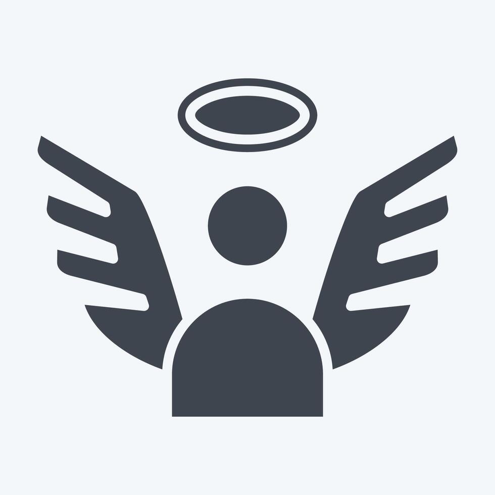Icon Angel. related to Seath symbol. glyph style. simple illustration vector