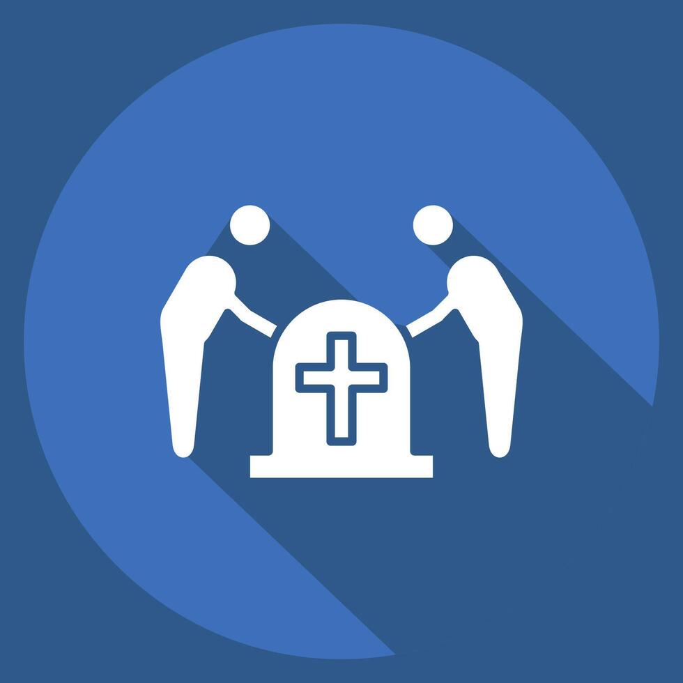 Icon Funeral. related to Seath symbol. long shadow style. simple illustration vector