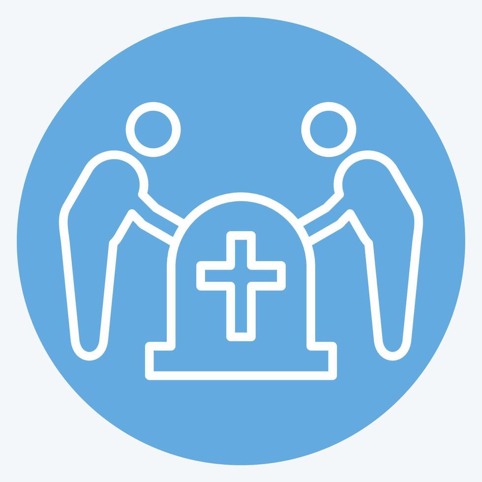 Icon Funeral. related to Seath symbol. blue eyes style. simple illustration vector
