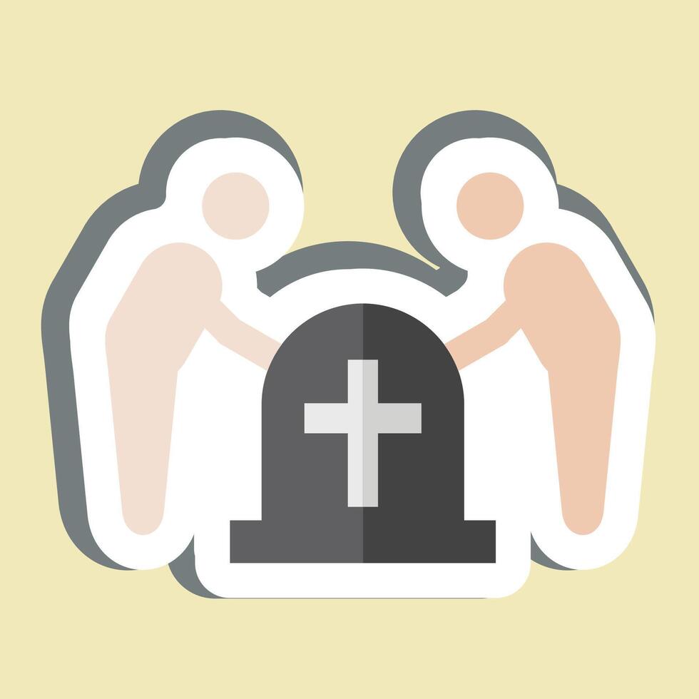 Sticker Funeral. related to Seath symbol. simple illustration vector