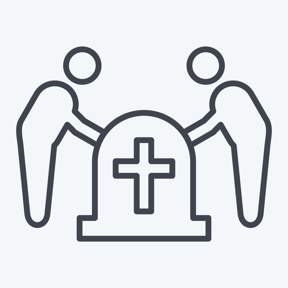 Icon Funeral. related to Seath symbol. line style. simple illustration vector