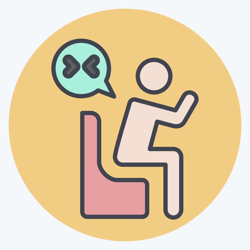 Icon Grief. related to Seath symbol. color mate style. simple illustration vector