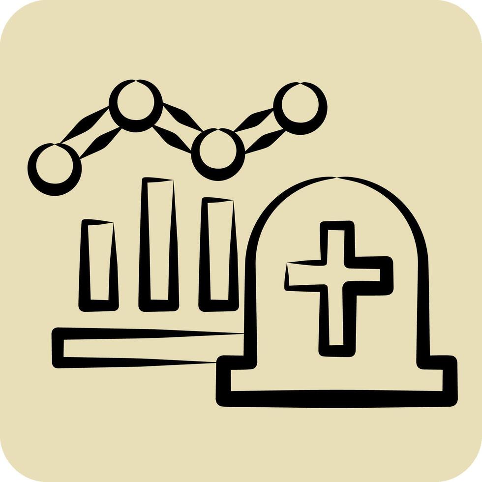Icon Mortality. related to Seath symbol. hand drawn style. simple illustration vector