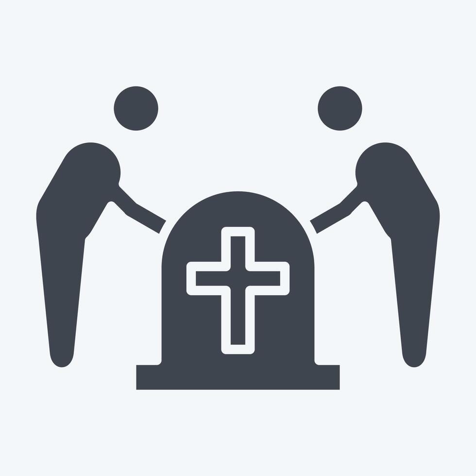 Icon Funeral. related to Seath symbol. glyph style. simple illustration vector