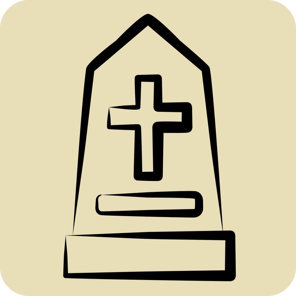 Icon Memorial. related to Seath symbol. hand drawn style. simple illustration vector