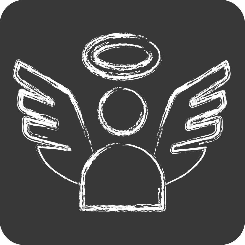 Icon Angel. related to Seath symbol. chalk Style. simple illustration vector