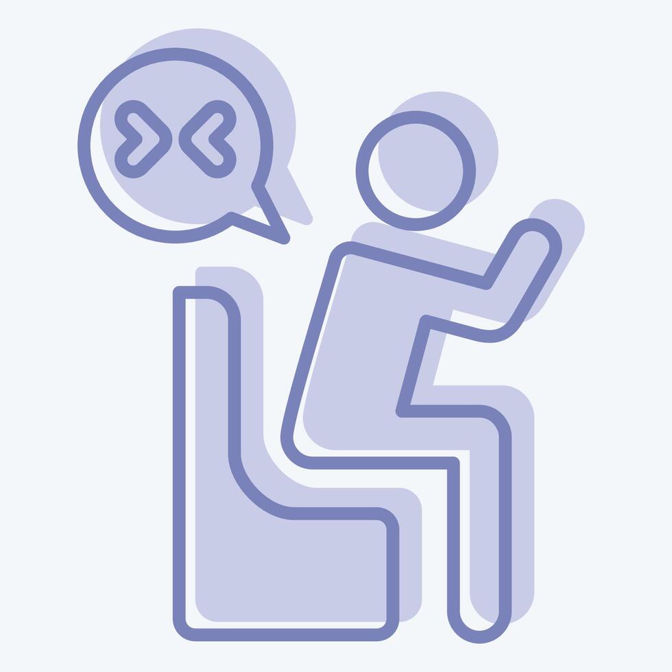 Icon Grief. related to Seath symbol. two tone style. simple illustration vector