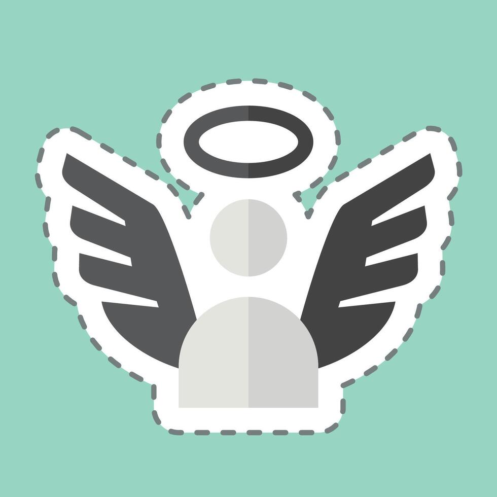 Sticker line cut Angel. related to Seath symbol. simple illustration vector