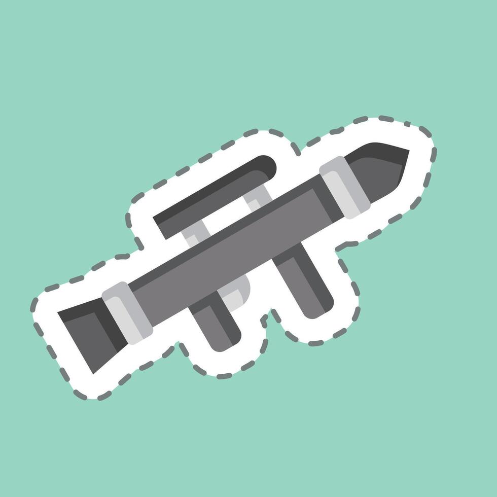Sticker line cut Grenade Launcher. related to War Military symbol. simple illustration vector