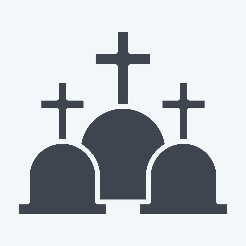 Icon Cemetery. related to Seath symbol. glyph style. simple illustration vector
