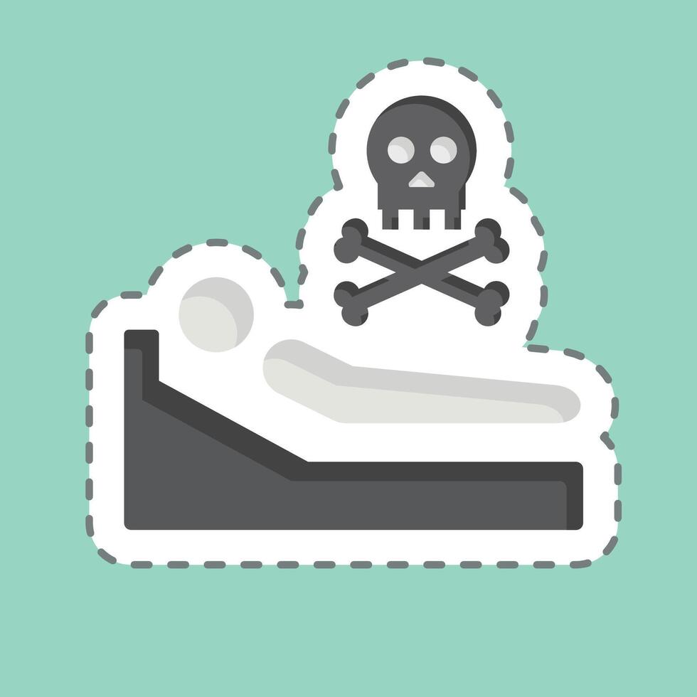Sticker line cut Pass Away. related to Seath symbol. simple illustration vector