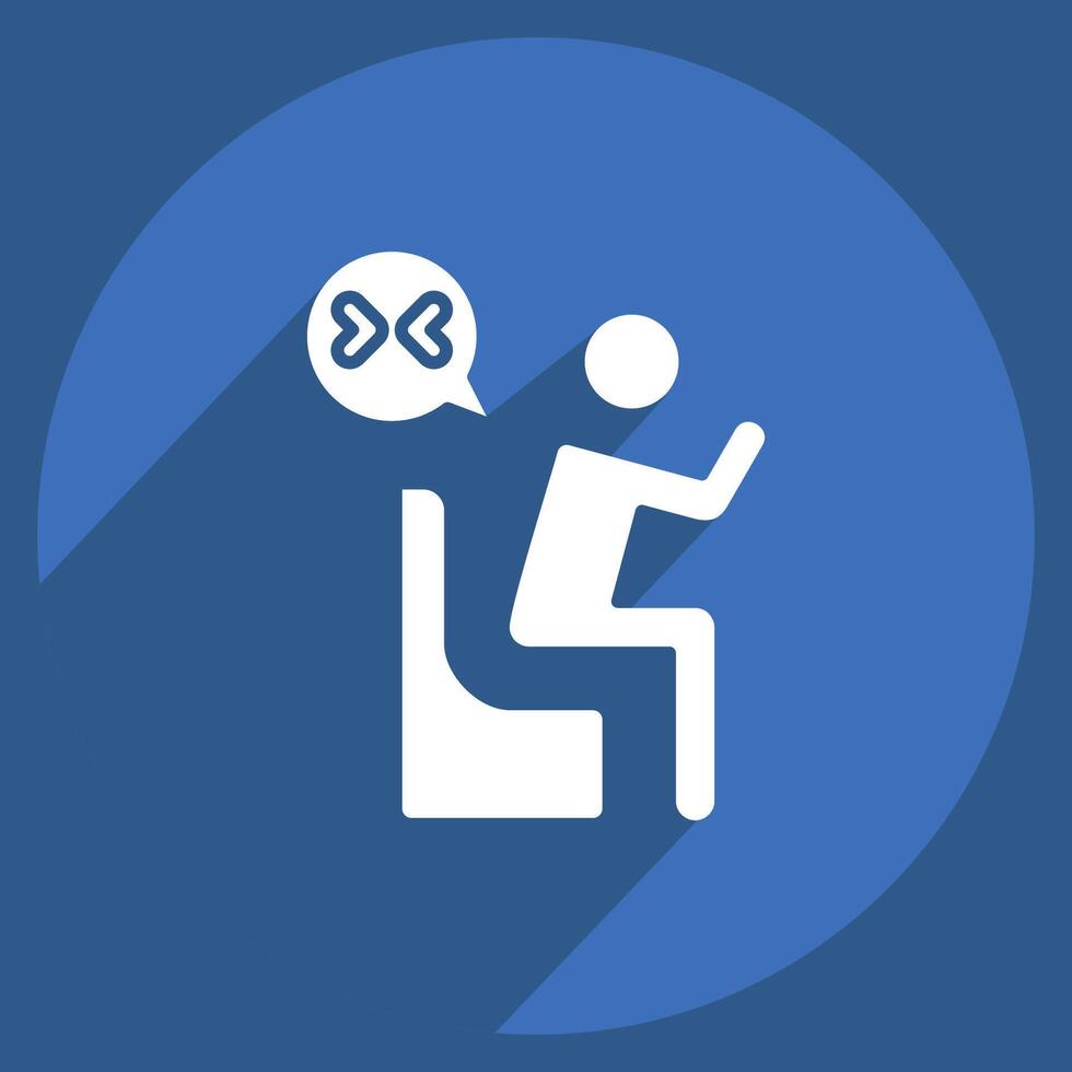 Icon Grief. related to Seath symbol. long shadow style. simple illustration vector