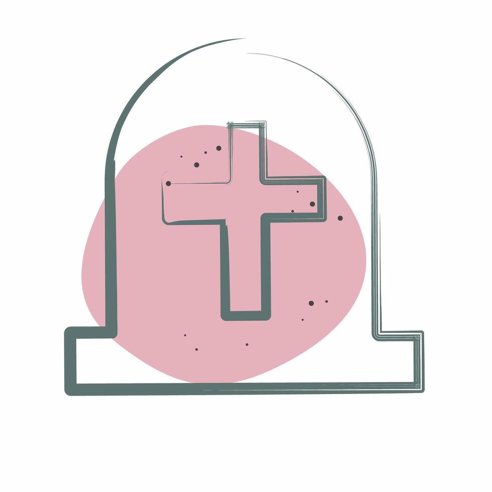 Icon Tombstone. related to Seath symbol. Color Spot Style. simple illustration vector