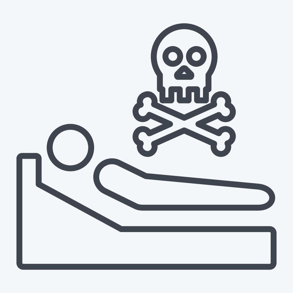 Icon Pass Away. related to Seath symbol. line style. simple illustration vector