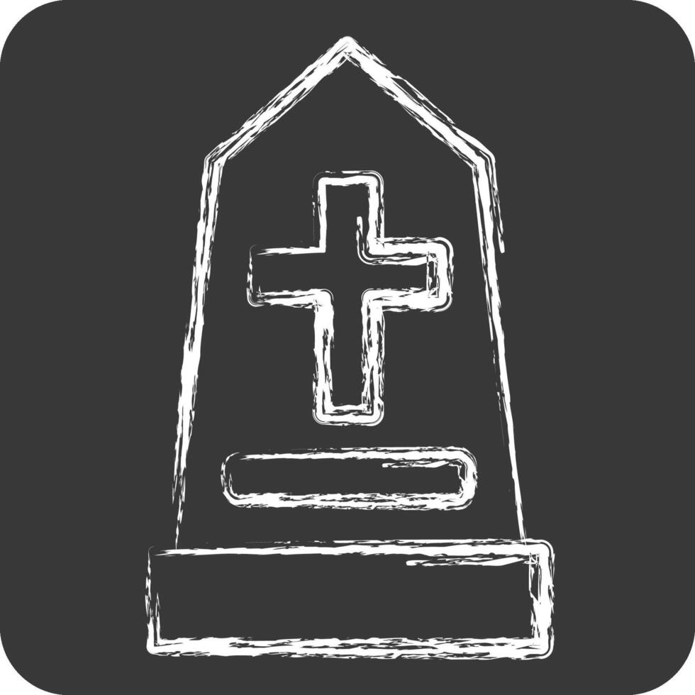 Icon Memorial. related to Seath symbol. chalk Style. simple illustration vector