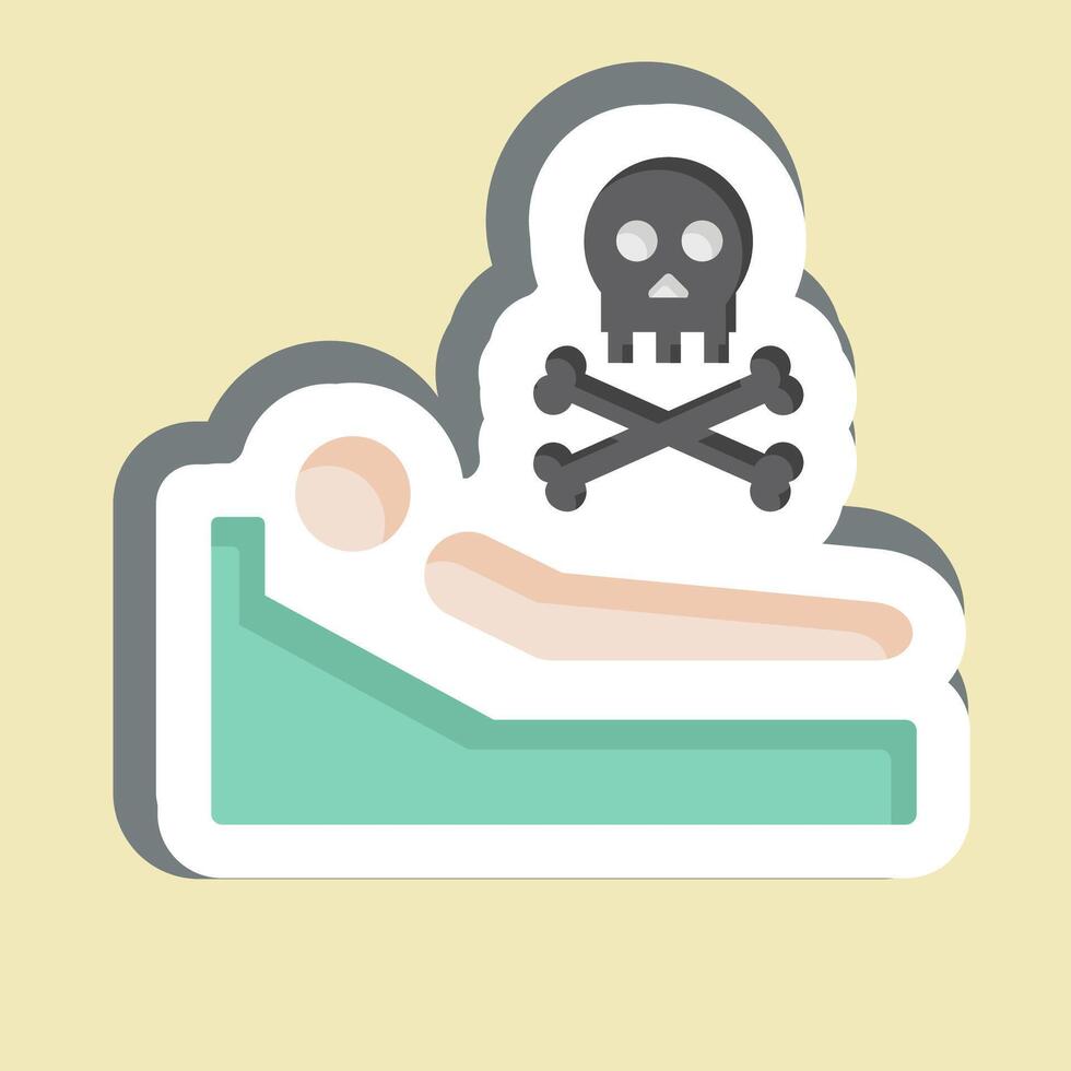 Sticker Pass Away. related to Seath symbol. simple illustration vector