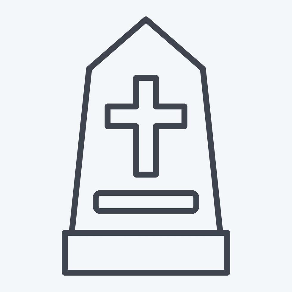 Icon Memorial. related to Seath symbol. line style. simple illustration vector