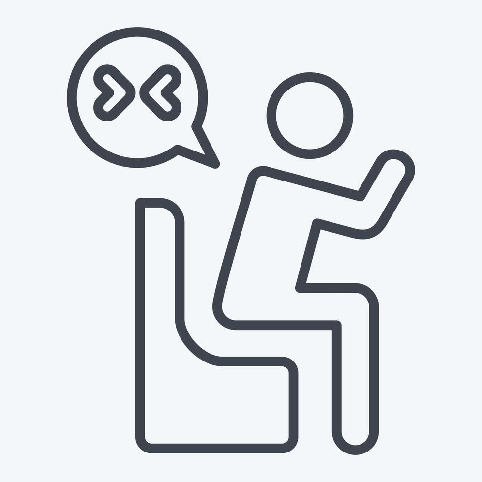 Icon Grief. related to Seath symbol. line style. simple illustration vector