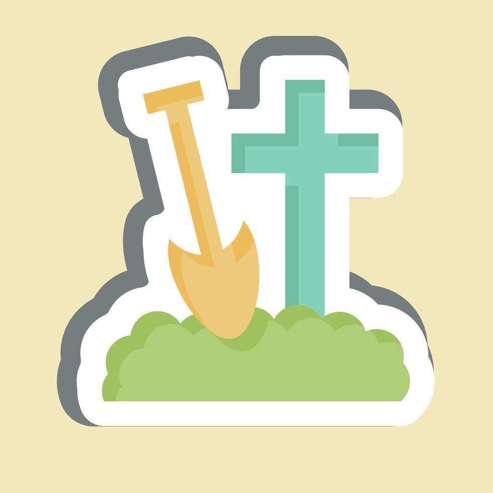 Sticker Bury. related to Seath symbol. simple illustration vector