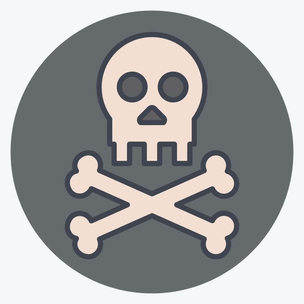 Icon Death. related to Seath symbol. color mate style. simple illustration vector
