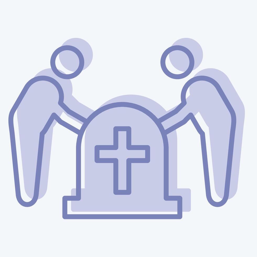Icon Funeral. related to Seath symbol. two tone style. simple illustration vector