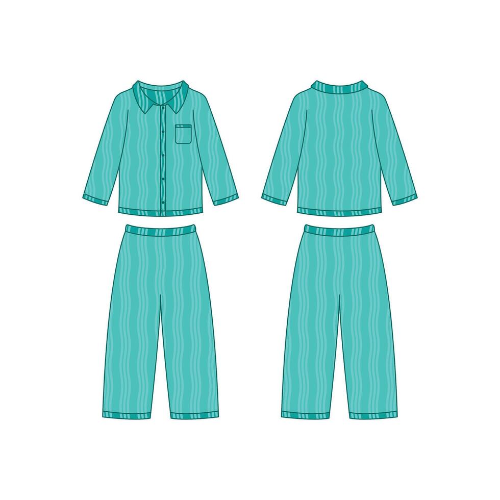 Green Jumpsuit Front and Back vector