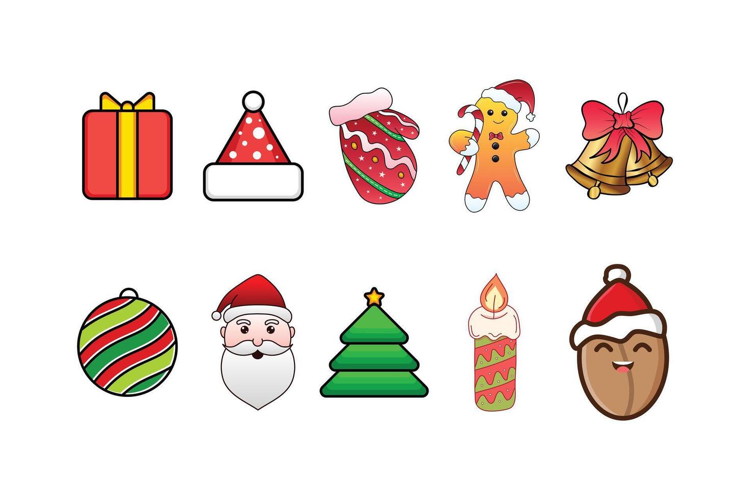 Set of Christmas Icons Template vector