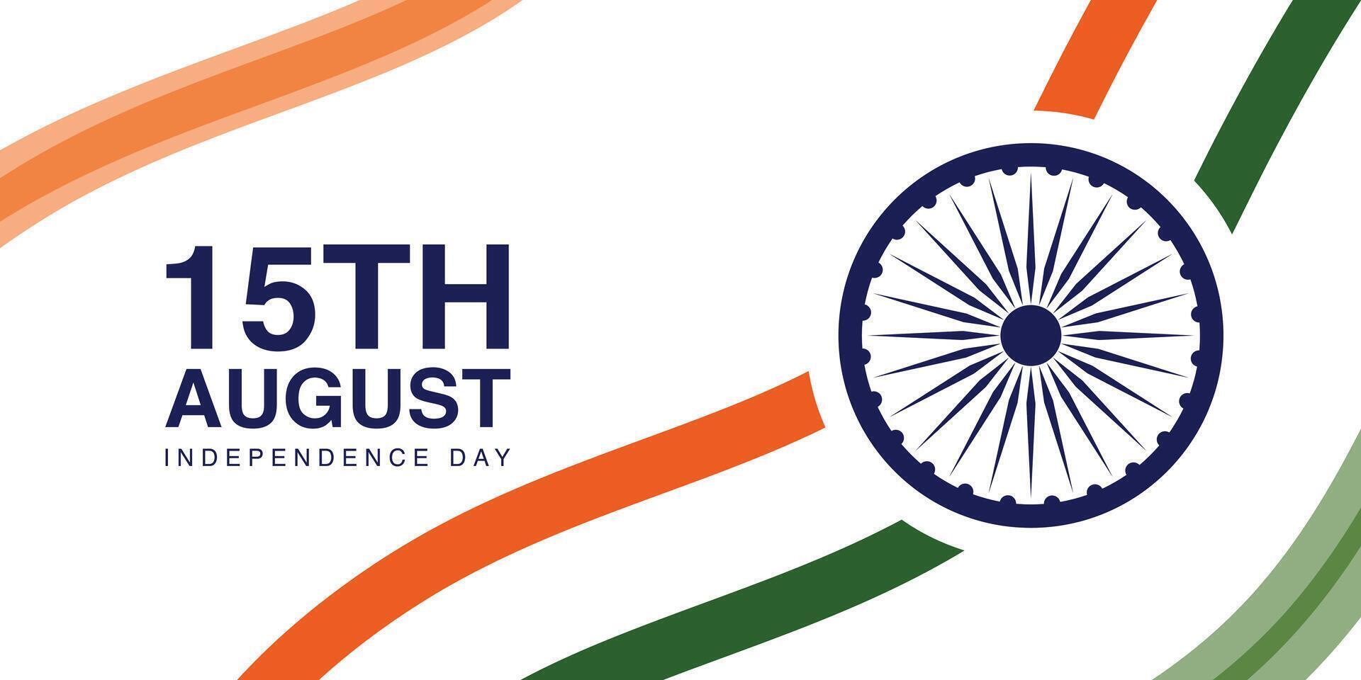 15 August Independence day banner background, Indian flag, Creative design vector