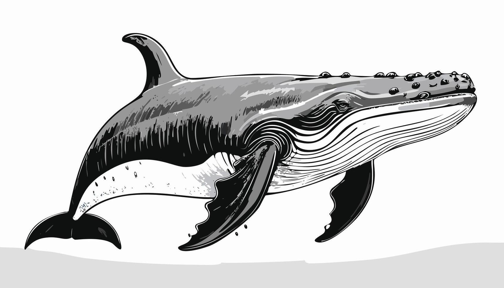 Whale Sketch Style Animal vector