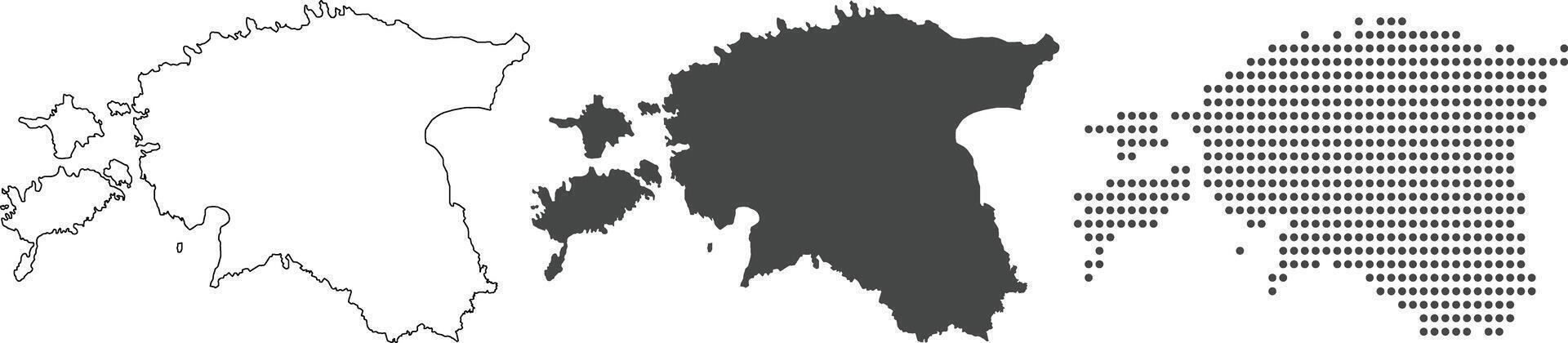 Estonia map in outline, grey color, dotted style vector