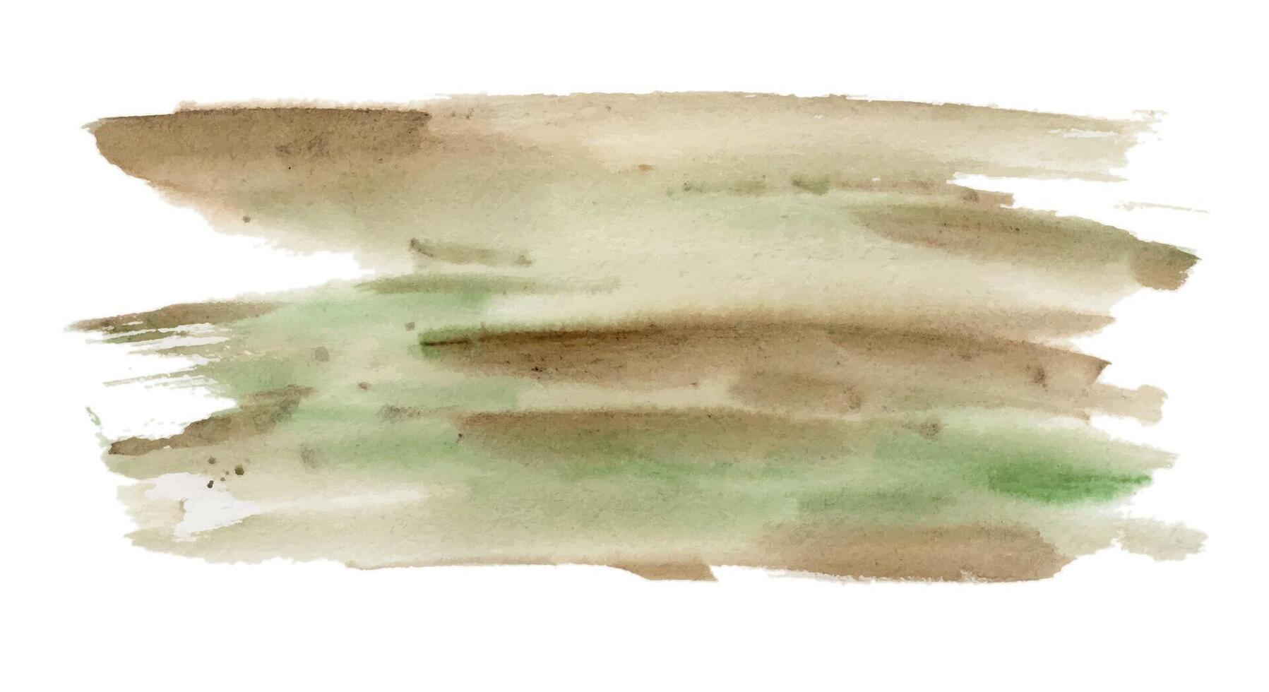 Scenery landscape ground, green meadow field moorland pasture prairie grass land. Single isolated element, hand drawn in watercolor for tourism, resort ads, hiking camping sites vacation, nature maps. vector