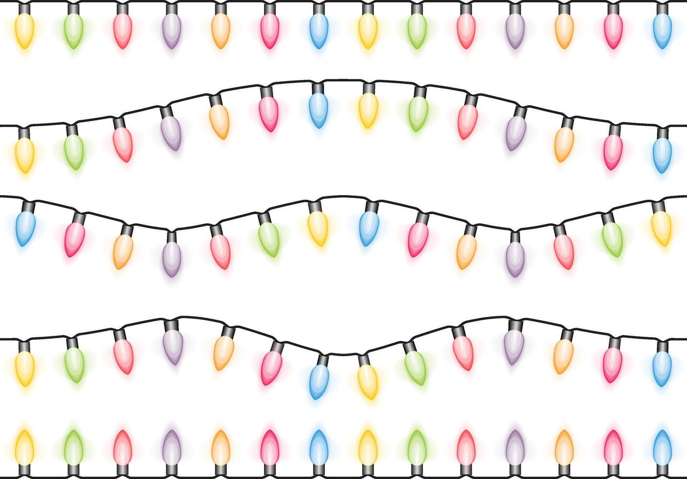 Seamless Christmas lights vector