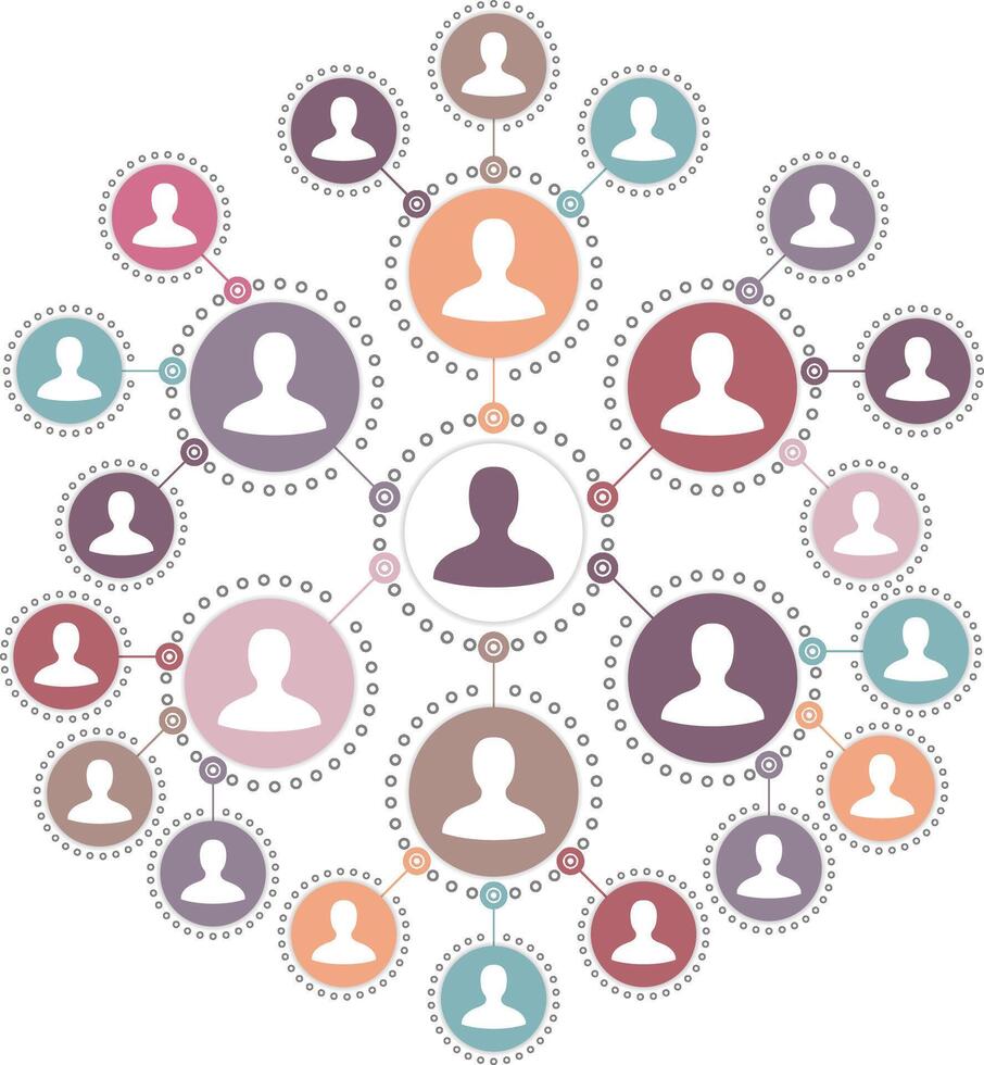 Social media network, people connection and communication concept vector