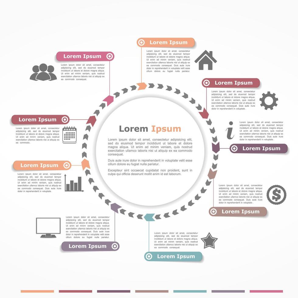 Circle diagram with arrows, infographics design template vector