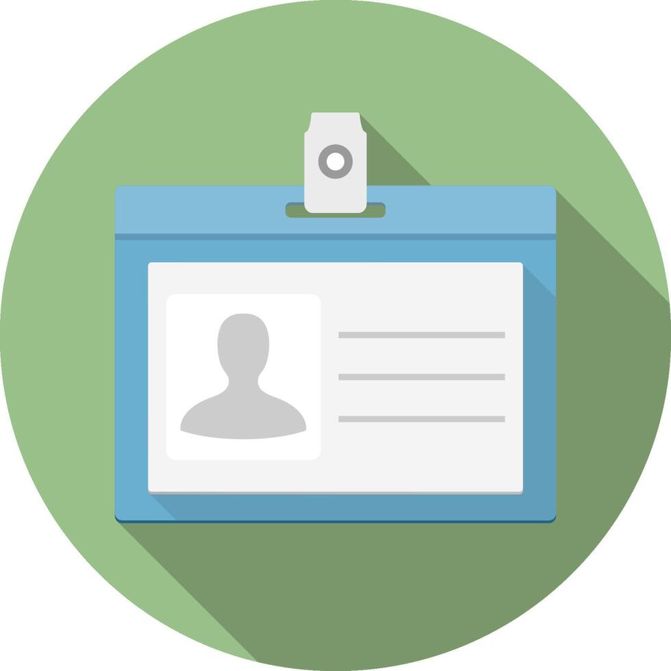 Identification card icon, flat design vector