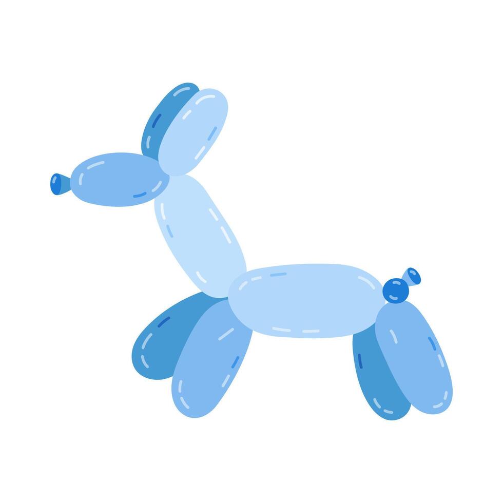 Cute cartoon helium dog balloon from 90s and 00s. Bubble animal as badge of Y2k aesthetic. Hand drawn inflatable dog for children party, birthday, festival. Nostalgia for vintage and 1990s vibes. vector