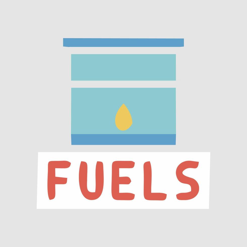 a fuel container with the word fuels on it vector