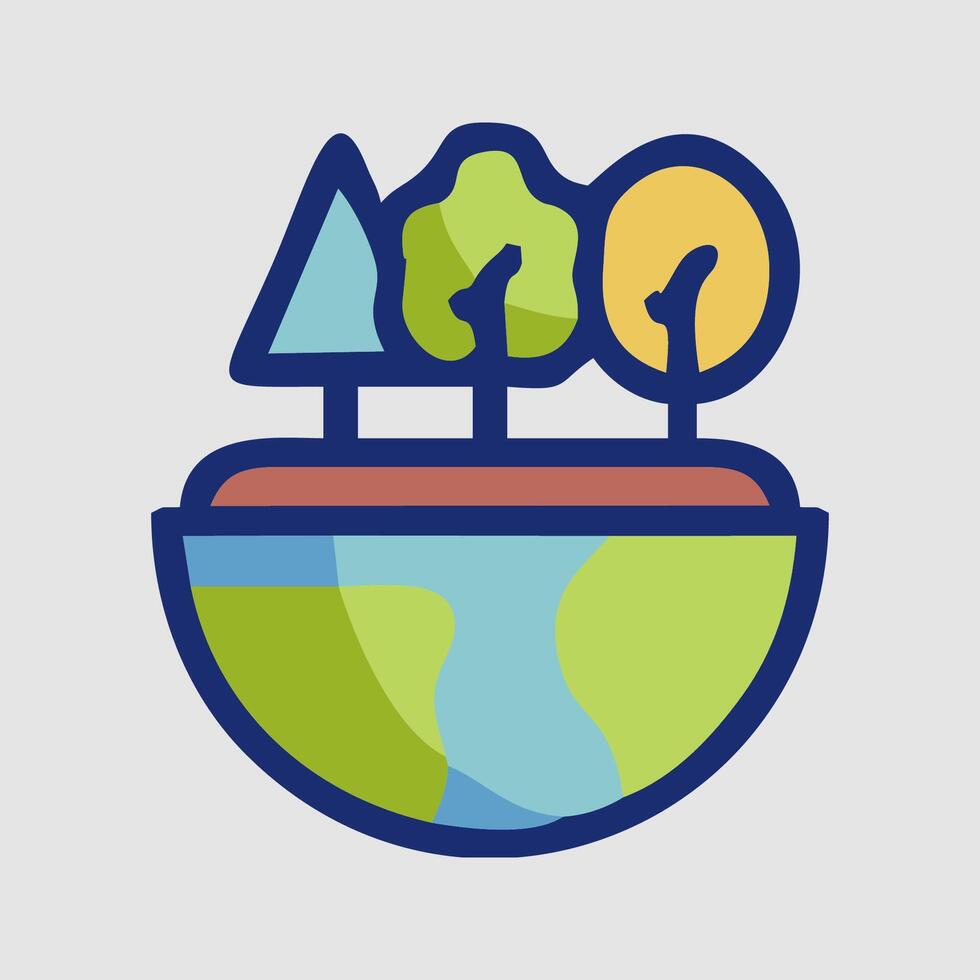 an icon of trees and a globe vector