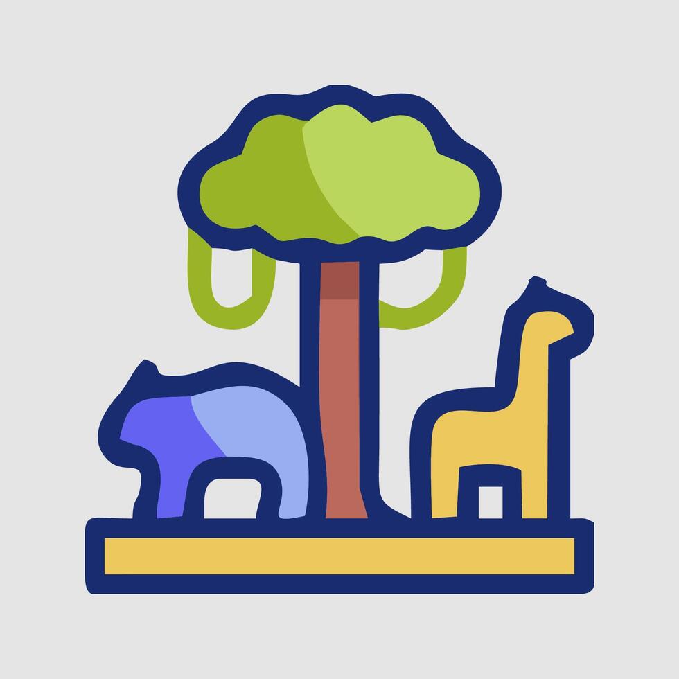 animals in the jungle icon vector